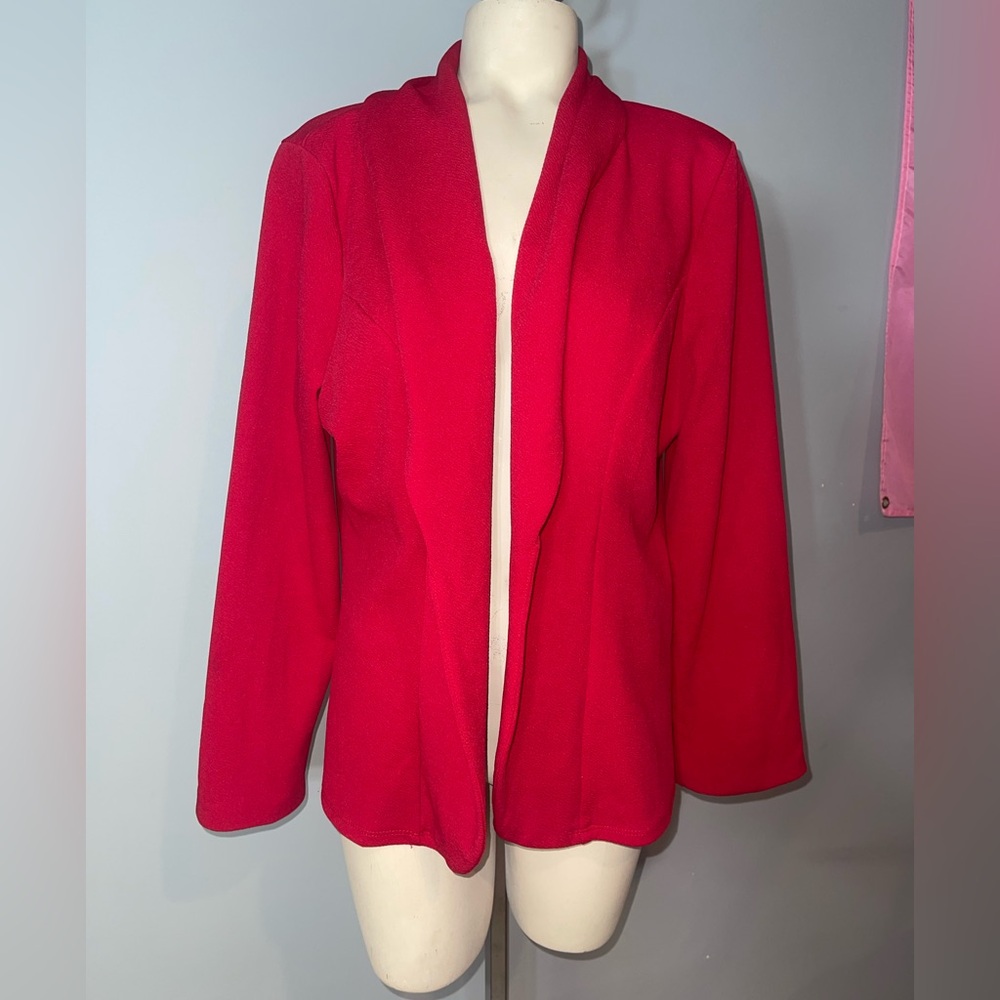 MOA USA red stretchy suit jacket blazer woman’s size L/XL